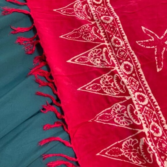 WRAP pink starfish Scarf - Picture 3 of 7